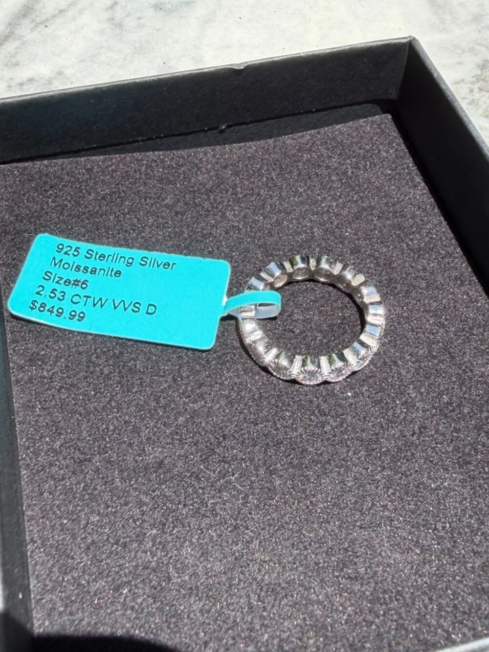 Moissanite Bezel Milgrain Eternity Band — Size 6, 2.53 CTW
